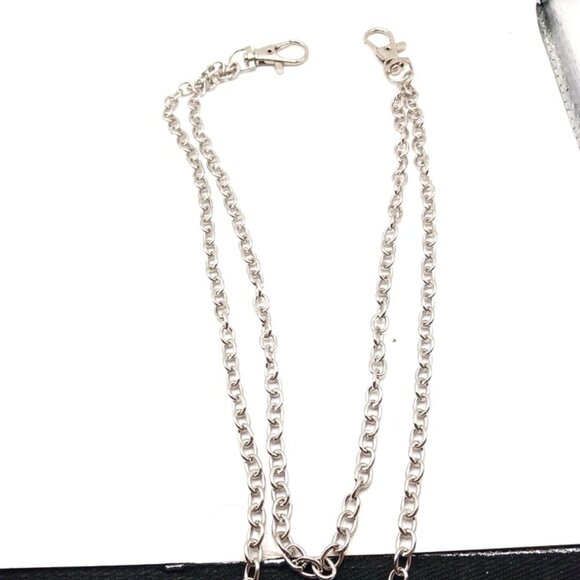 Double Layer  Pants Or Wallet Chain 19" Silver Tone - Picture 6 of 10